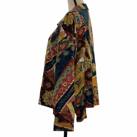 COLDWATER Creek Printed Button Down Jacket Large - Picture 3 of 11